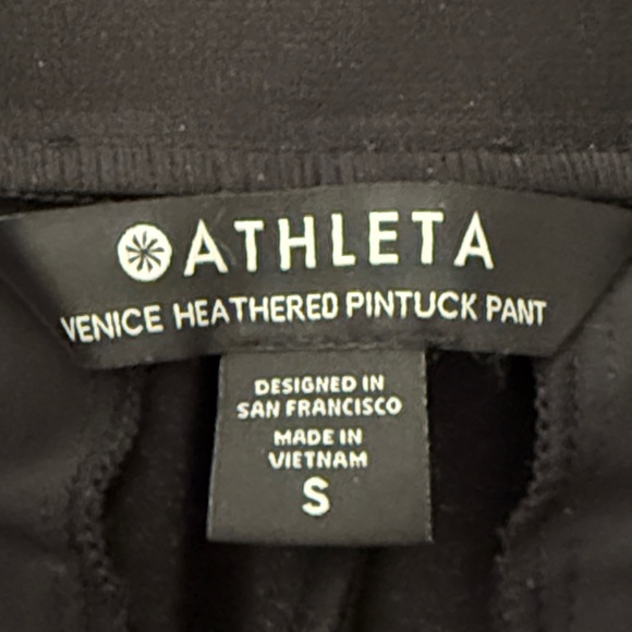 Athleta Venice Heathered Pintuck Pants Black Ponte Size Small - Picture 2 of 14